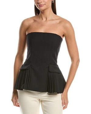 Jonathan Simkhai Vita Pleated Wool-Blend Bustier - Black