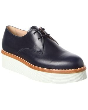 Tod's Leather Platform Oxford - Blue