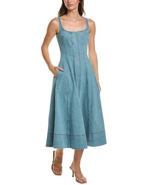 Toccin Tia Sculpted Midi Dress - Blue