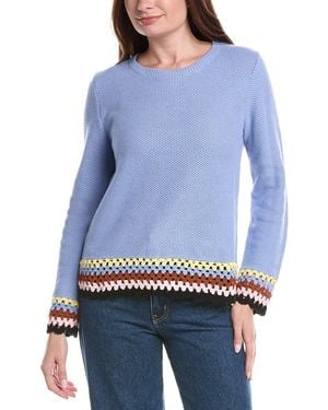 Joseph A Novelty Crochet Sweater - Blue