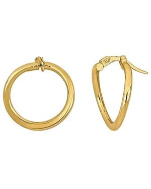 Italian Gold 14K Hoops - Metallic