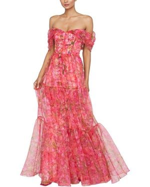 THEIA Tia Off Shoulder Organza Gown - Pink