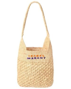 Isabel Marant Logo Raffia Tote - Metallic