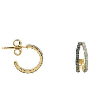Maitre De Diamant 18K Sculpted Ombre Metal Hoop Earrings - Metallic