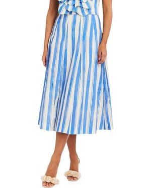 mestiza Seville Pleated Midi Skirt - Blue