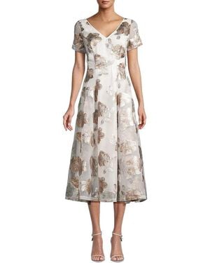 Shani Printed Midi Dress - White