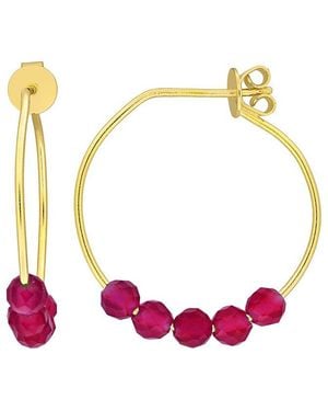 Rina Limor 0.45 Ct. Tw. Lab-Grown Created Ruby Hoop Earrings - Pink