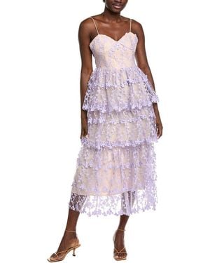 Endless Rose Crochet Layered Midi Dress - Purple