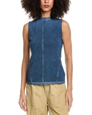 Rag & Bone Miramar Mesh Mock Neck Tank - Blue