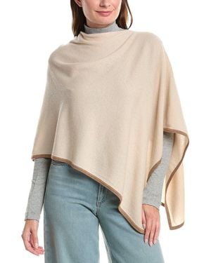 Sofiacashmere Sofiacashmere Tipped Cashmere-Blend Poncho - Natural