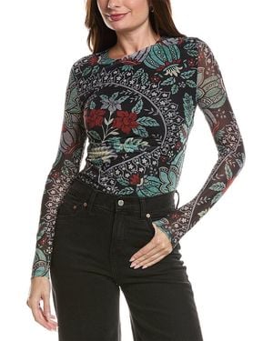Tahari The Delilah Mesh Top - Grey