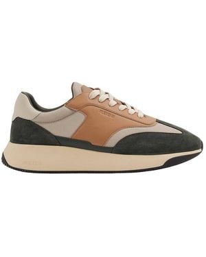 Reiss Emmett Leather Runner - Brown