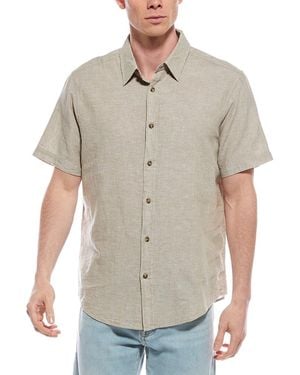 Report Collection Linen-Blend Sport Shirt - Grey