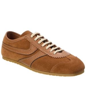 Dries Van Noten Panelled Suede & Leather Trainer - Brown