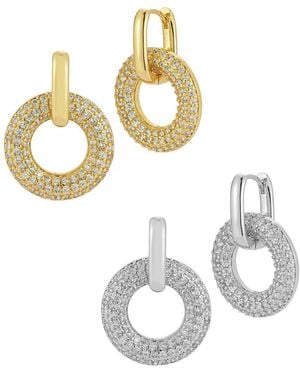 Glaze Jewelry Plated Cz Earrings - Metallic