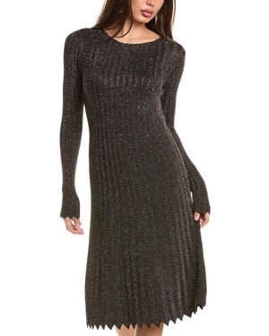 Tahari Lurex Knit Midi Dress - Black