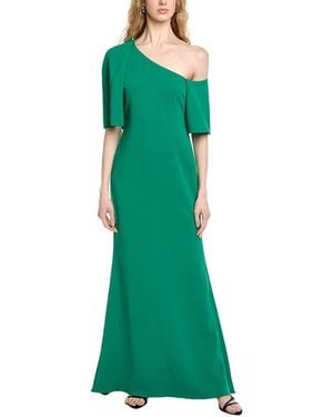 Badgley Mischka Wrap Off Shoulder Gown - Green