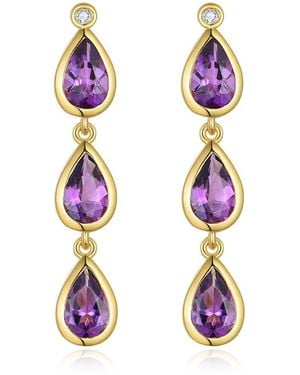 Kai Fine Jewelry 14K 1.23 Ct. Tw. Diamond & Amethyst Drop Earrings - Pink