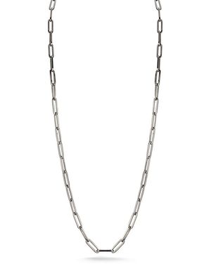Banji Jewelry Silver Paperclip Chain Necklace - Metallic