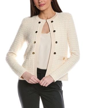 St. John Donna Knit Tweed Wool-Blend Jacket - Natural