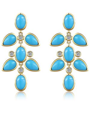 Nina Zhou Jewelry 14K 5.92 Ct. Tw. Diamond & Drop Earrings - Blue