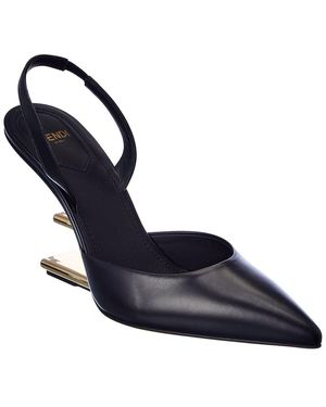 Fendi First Leather Slingback Pump - Blue