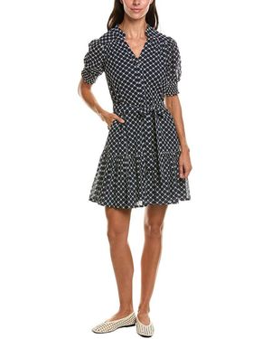 Brooks Brothers Ruffle Sleeve Dress - Blue