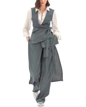 BGL 3pc Wool-blend Vest, Pant, & Skirt Set - Grey
