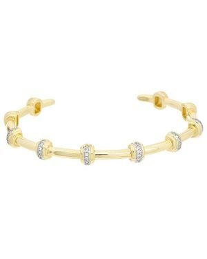 Juvell Plated Cz Cuff Bangle Bracelet - Metallic