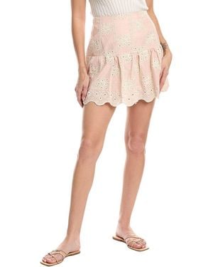 Stellah Elvie Embroidered Mini Skirt - Pink