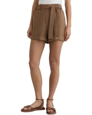 Reiss Avril Belted Button Tab Short - Natural