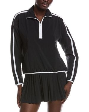 Beyond Yoga Course Contrast 1/2-Zip Pullover - Black