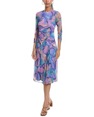 Vince Camuto Long Sleeve Printed Midi Dress - Blue