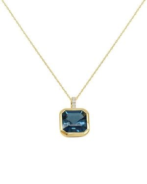 Sabrina Designs 14K 6.09 Ct. Tw. Diamond & London Topaz Layered Pendant - Metallic