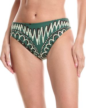 Sea Charlough Print Bikini Bottom - Green
