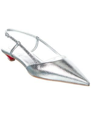Christian Louboutin Miss Z Slingina 25 Leather Slingback Pump - Metallic