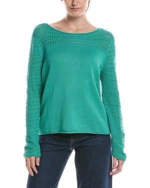 NIC+ZOE Placed Pointelle Jumper - Green