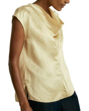 Reiss Fina Cowl Satin Top - Natural