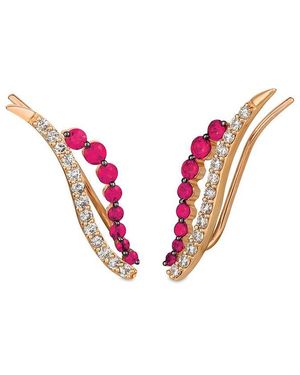 Le Vian 14K Rose 1.24 Ct. Tw. Diamond & Ruby Ear Climber - Pink