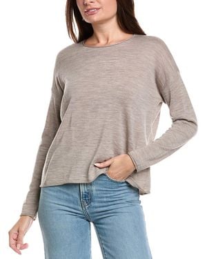 Eileen Fisher Petite Wool Box Top - Grey