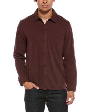 Vince Sueded Jersey Button-Down Shirt - Brown