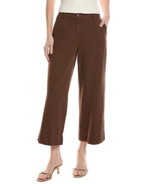 Eileen Fisher Petite Garment-Dyed Wide Ankle Pant - Brown