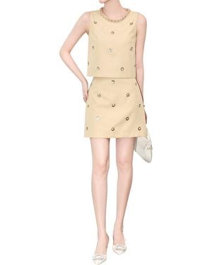 WLZD 2Pc Top & Skirt Set - Natural