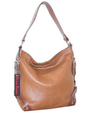 Nino Bossi Moda Milano Hobo Genuine Leather Bucket Bag - Brown