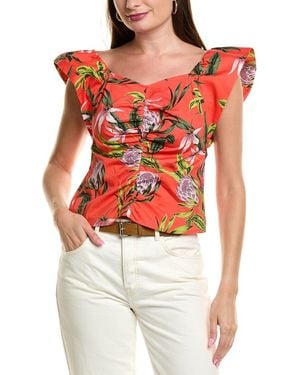 Nicole Miller Ruched Top - Red