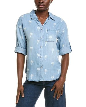 Elie by Elie Tahari Collared Button-Down Shirt - Blue