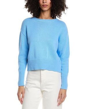 Vince Camuto Rollneck Lightweight Cotton Pullover - Blue