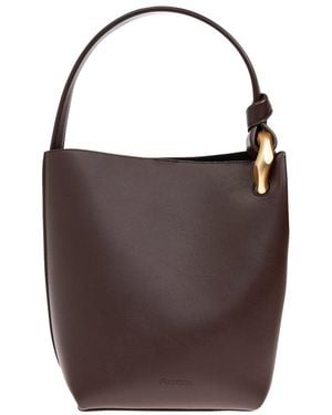 JW Anderson Corner Leather Bucket Bag - Brown
