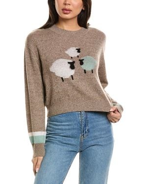 Brodie Cashmere Herdwick Crewneck Cashmere Jumper - Blue