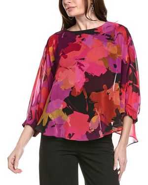 Joseph Ribkoff Boat-Neck Floral Top - Red
